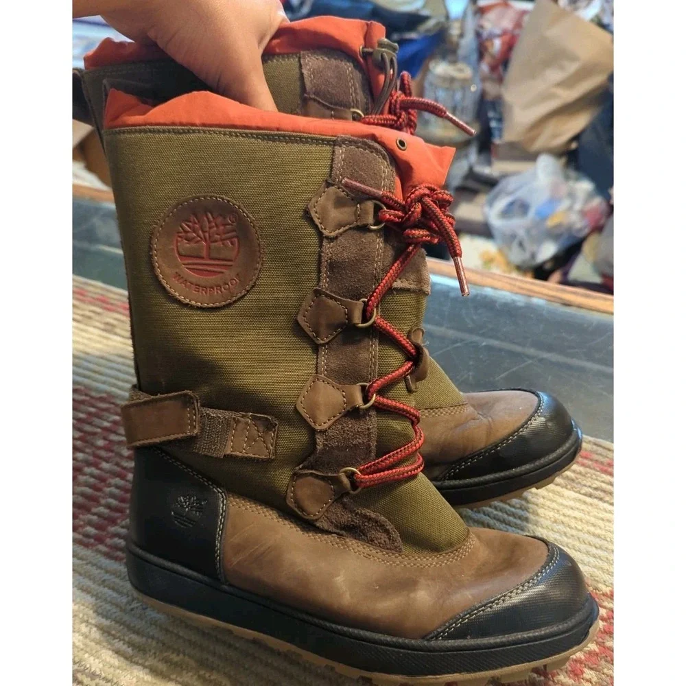 Big KIDS Timberland THERMOLITE Furry Lined Waterproof Boots Size 4.5